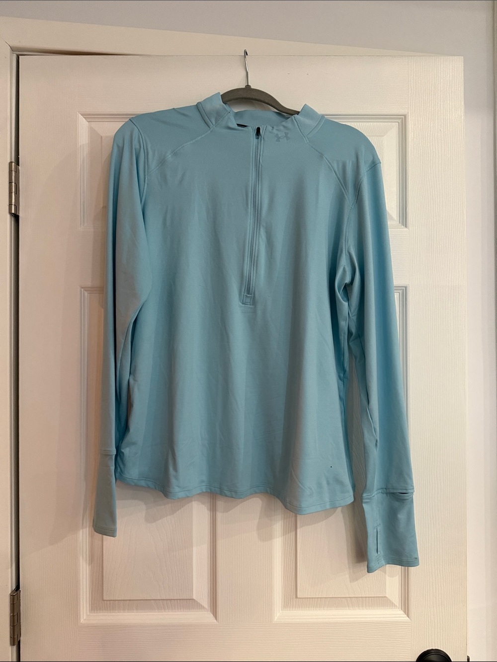 Light Blue women’s Long-Sleeve Quarter-Zip Performance Shirt